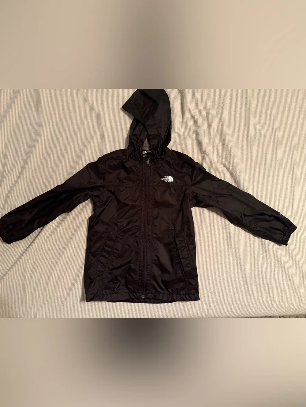 The North Face Kids Black Hooded Raincoat Jacket